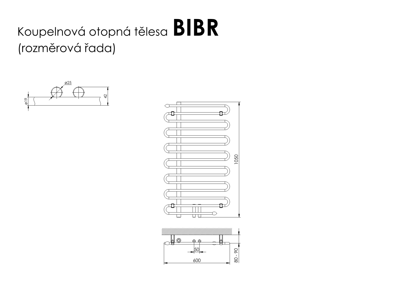 Rozměry radiátoru BIBR